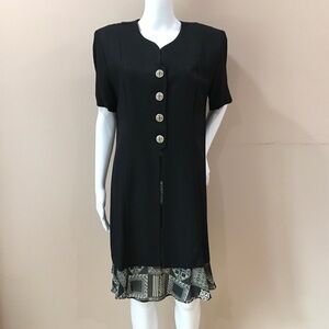 Vtg 80s Taurus II Dress Womens Jacket Attached size Petite 14P Church Old Stock